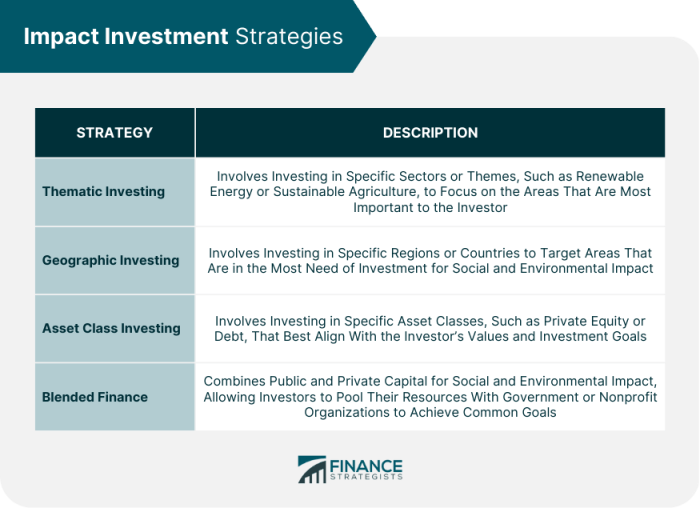 Impact investing investment